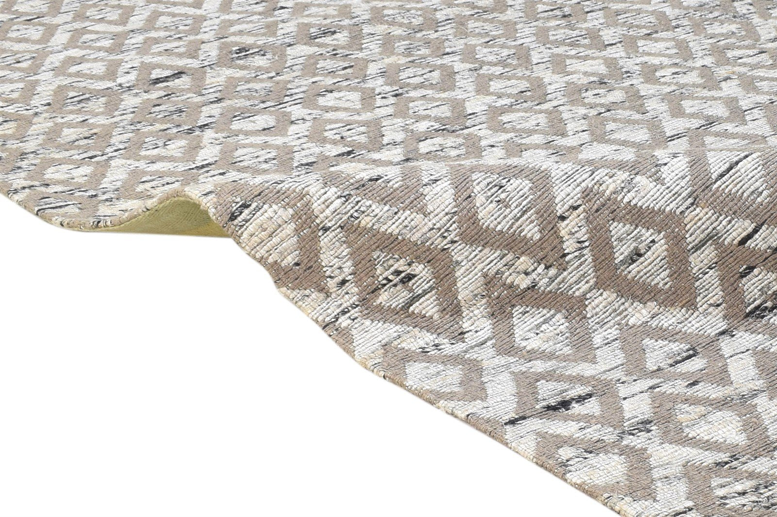 Grey Jacquard Rug 5X8 Modern Jacquard Loom Scandinavian Diamond Room Size Carpet 