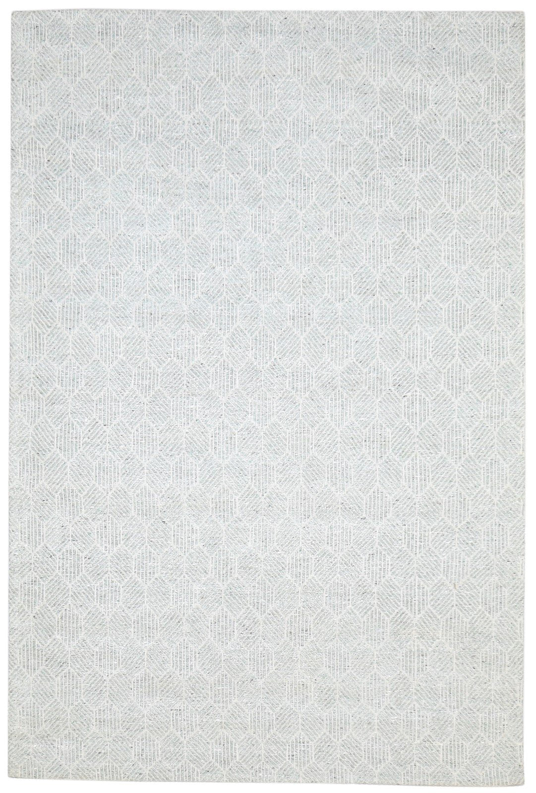 Jacquard Loom Grey Jacquard Rug 5X8 Modern Scandinavian Honeycomb Room Size 