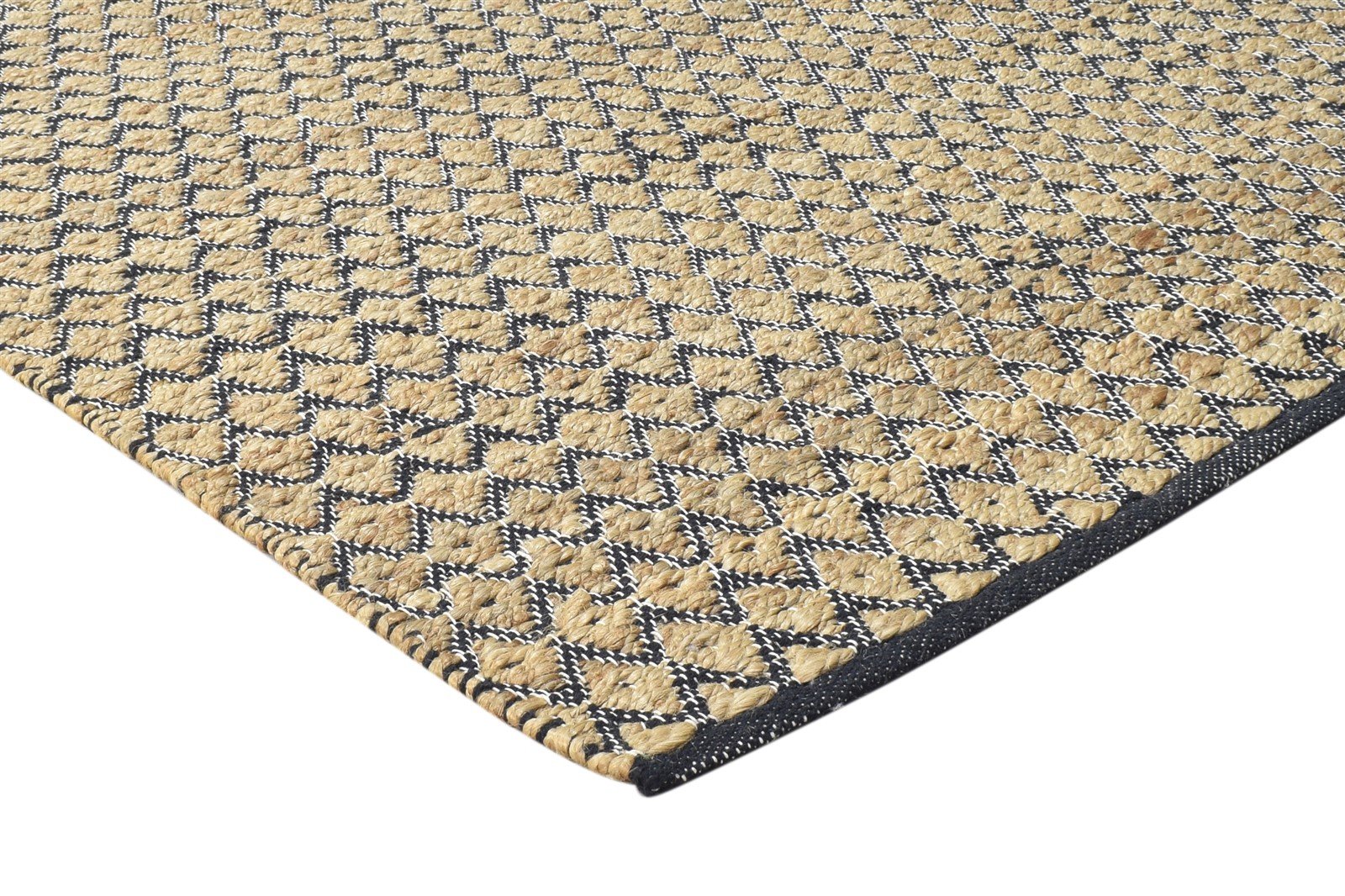 Dhurrie Brown Jute Rug 5' X 8' Modern Scandinavian Diamond Room Size Carpet 