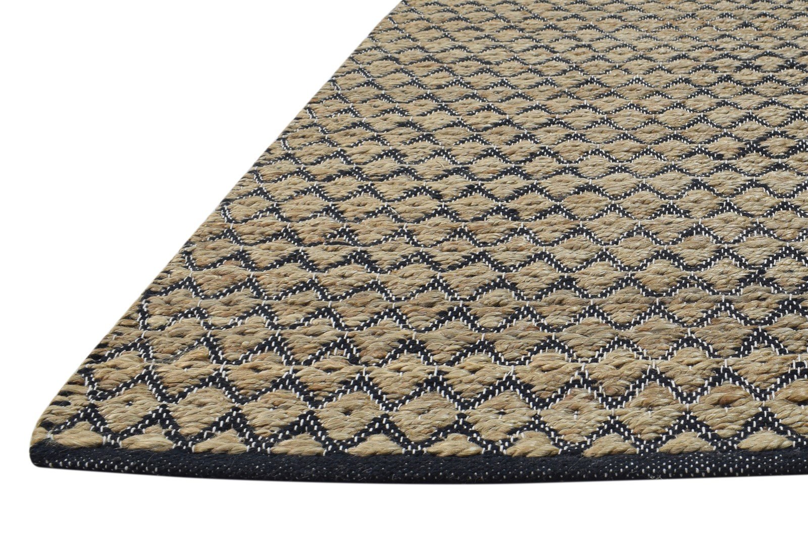 Dhurrie Brown Jute Rug 5' X 8' Modern Scandinavian Diamond Room Size Carpet 