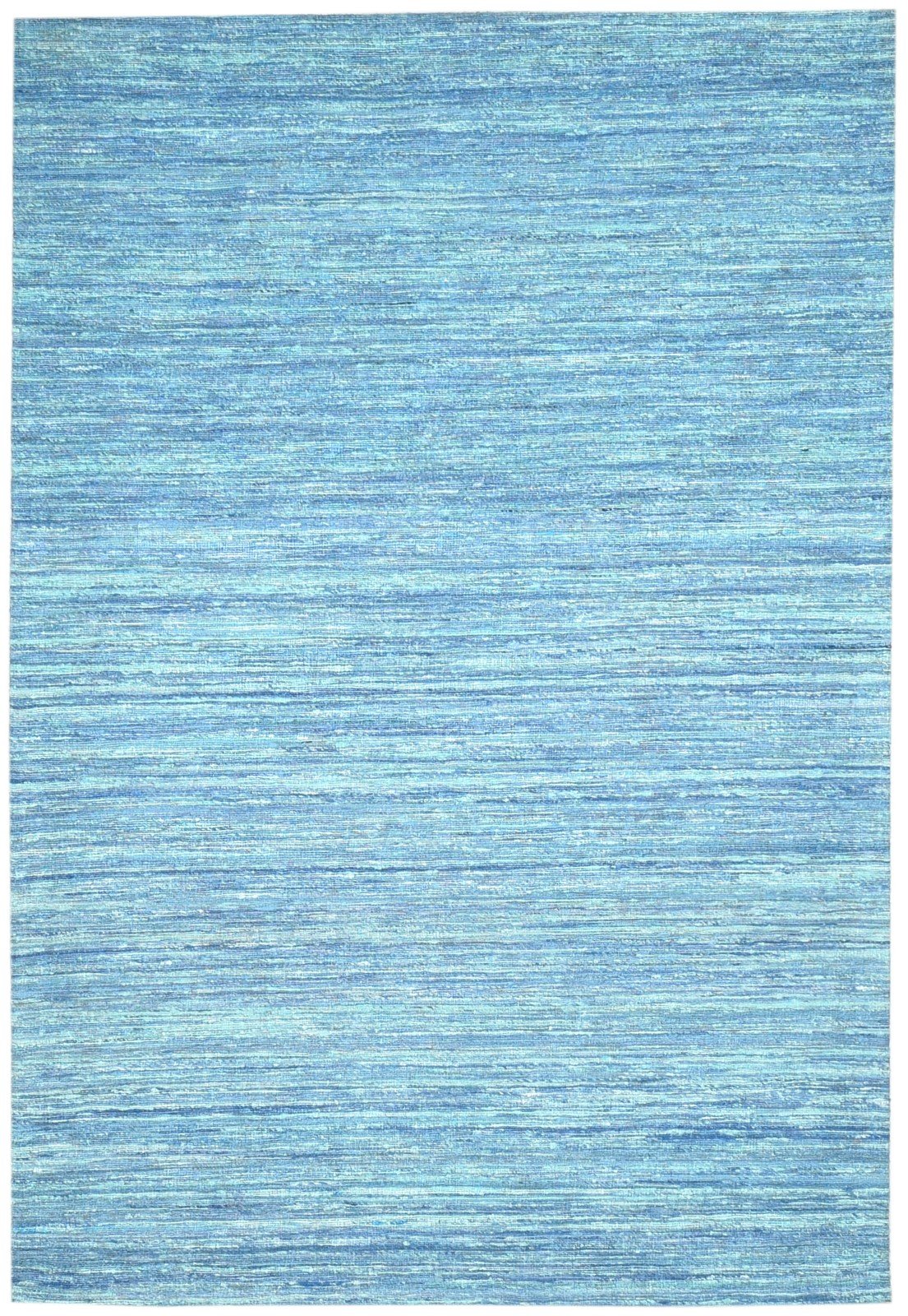 Jute Blue Rug 5' X 7' Modern Jacquard Loom Bohemian Solid Room Size Carpet 