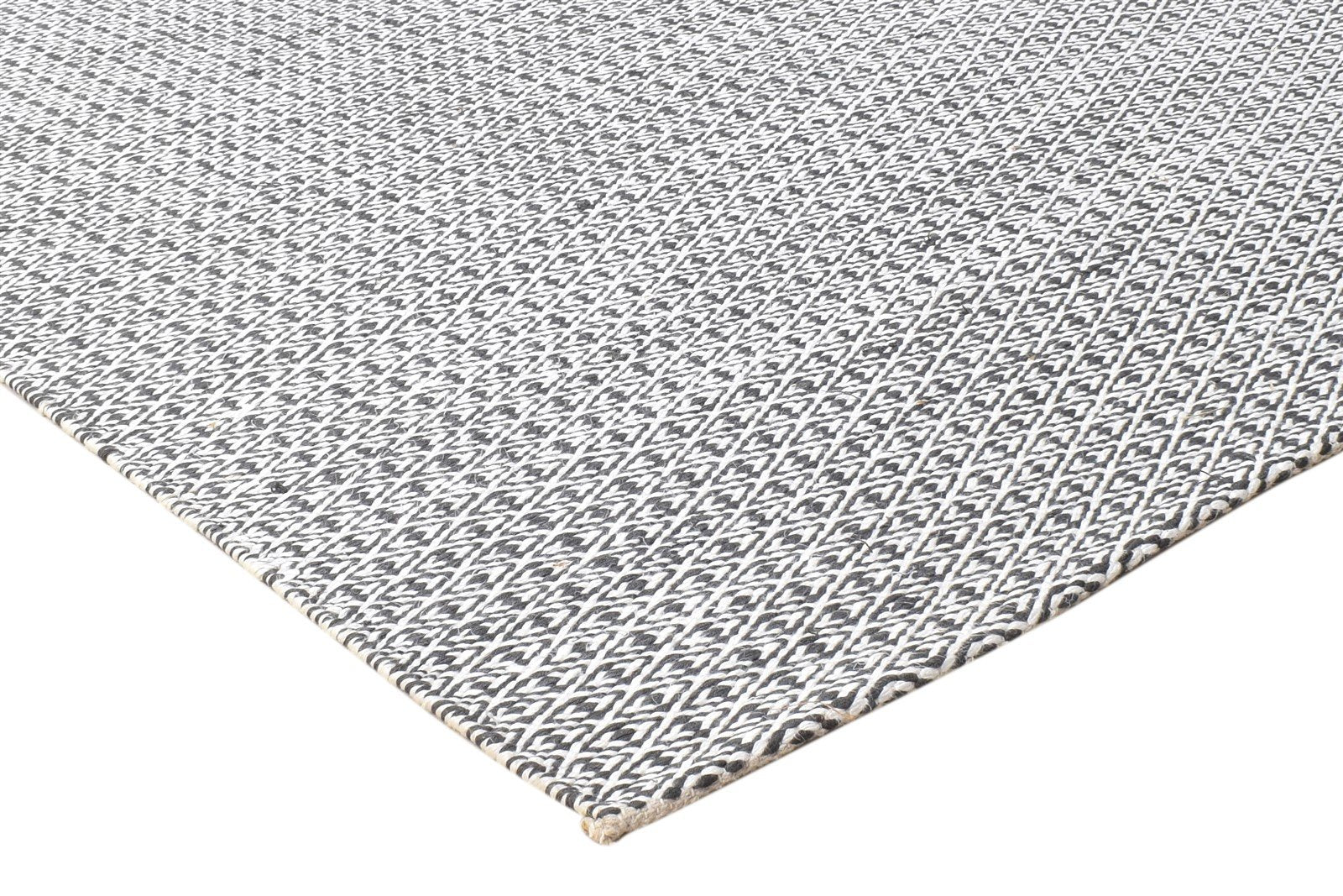 Grey Silk Rug 5' X 8' Modern Dhurrie Scandinavian Geometric Room Size Carpet 