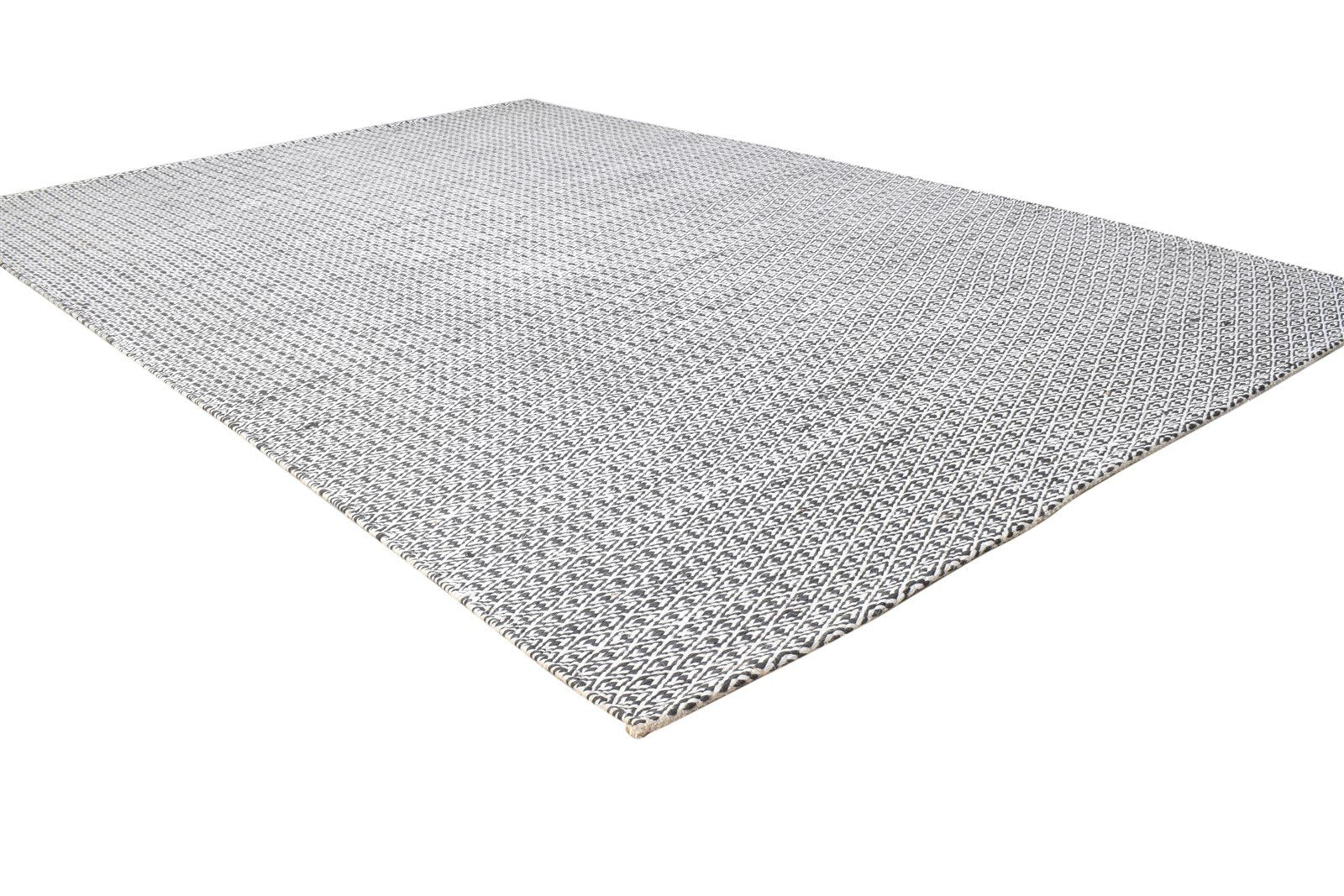 Grey Silk Rug 5' X 8' Modern Dhurrie Scandinavian Geometric Room Size Carpet 