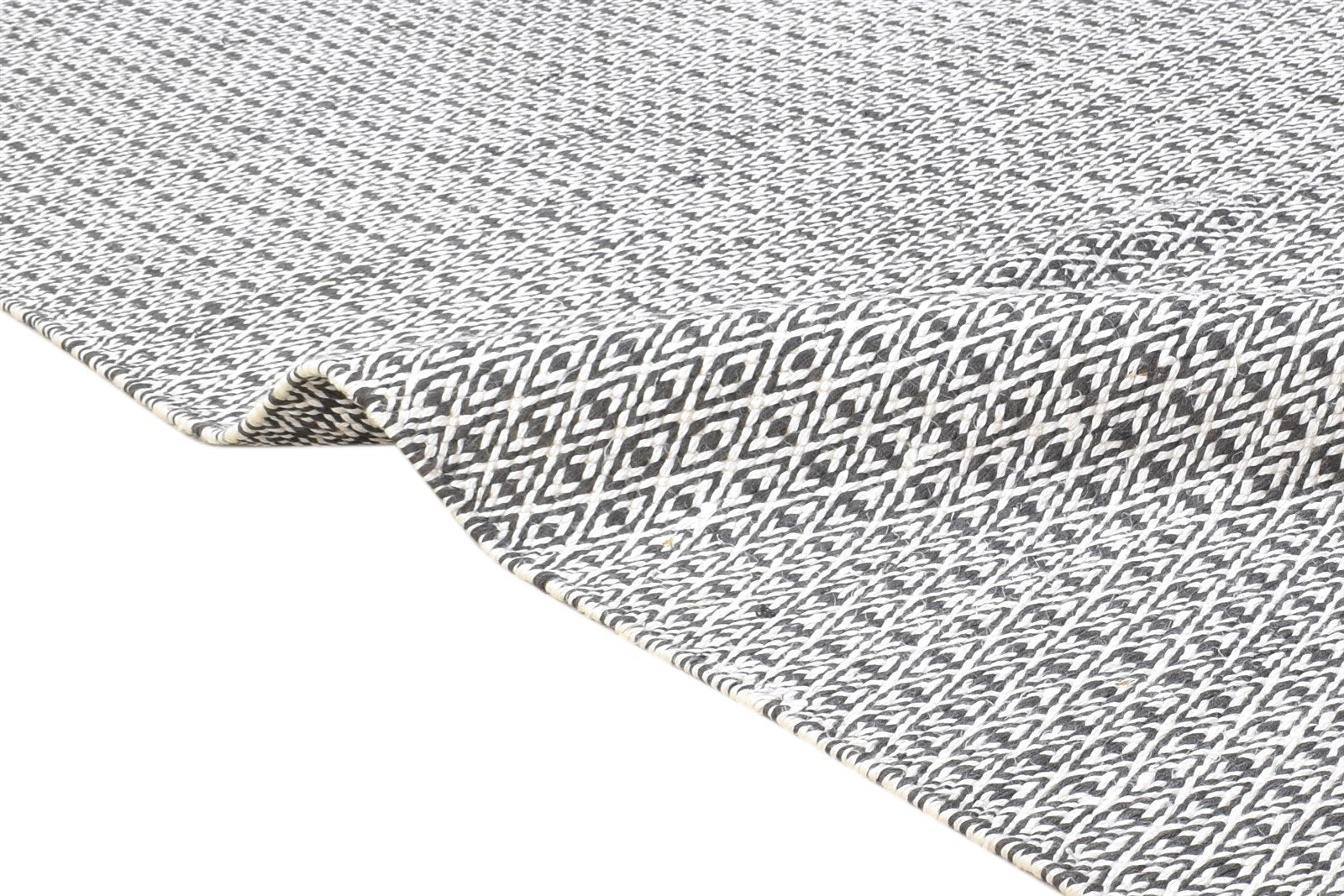 Grey Silk Rug 5' X 8' Modern Dhurrie Scandinavian Geometric Room Size Carpet 