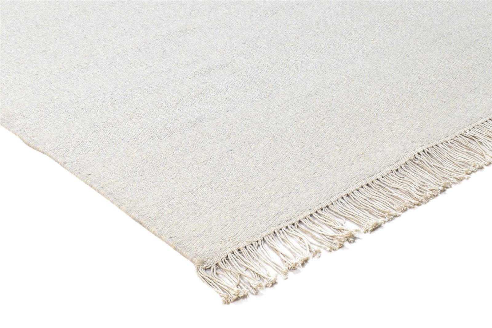 5' X 8' Rug Wool Off-White Modern Dhurrie Scandinavian Solid Room Size Carpet 