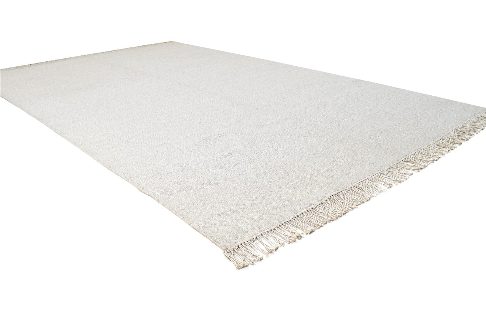 5' X 8' Rug Wool Off-White Modern Dhurrie Scandinavian Solid Room Size Carpet 