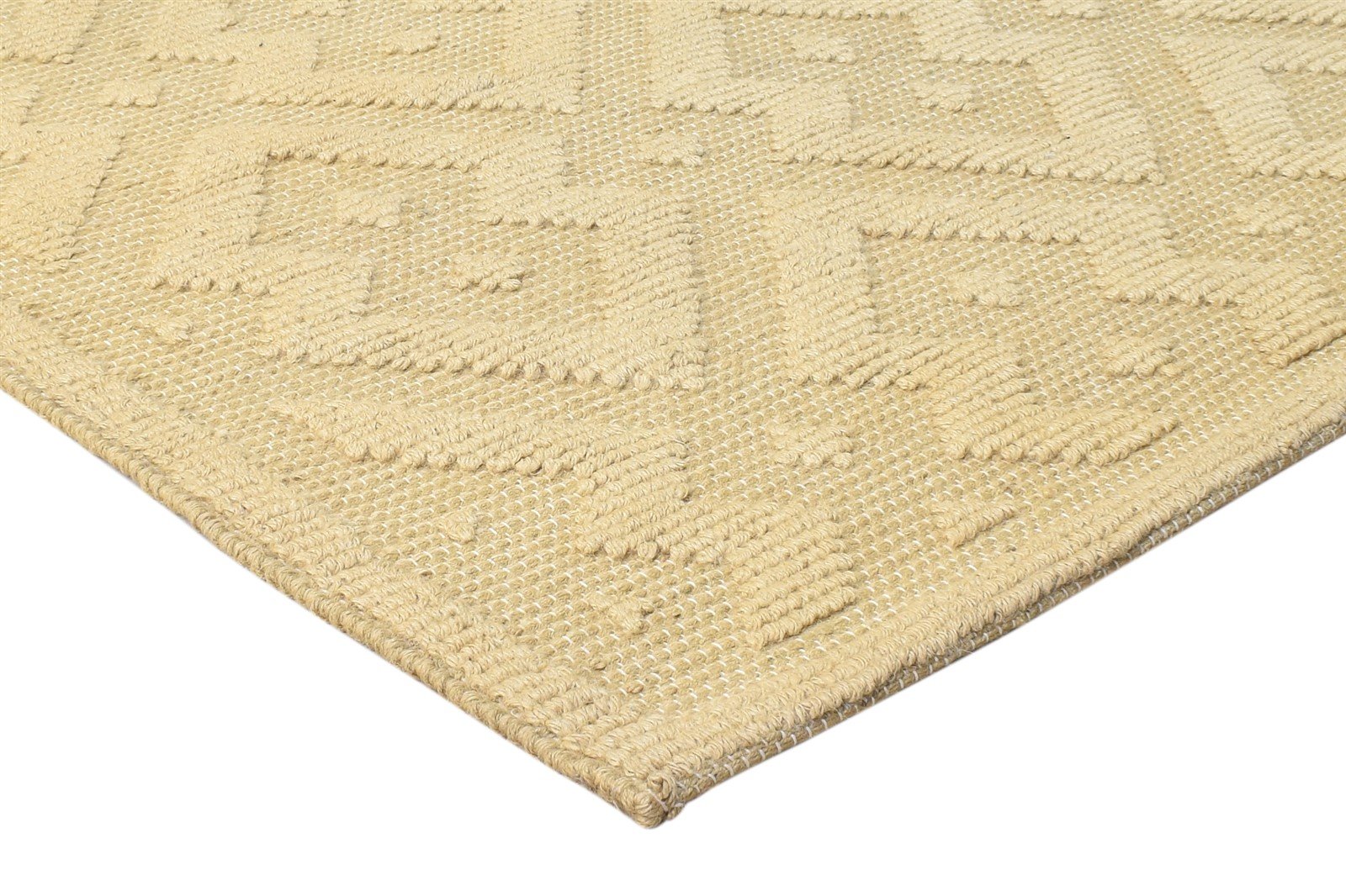 Jute Yellow Rug 5' X 8' Modern Dhurrie Scandinavian Geometric Room Size Carpet 