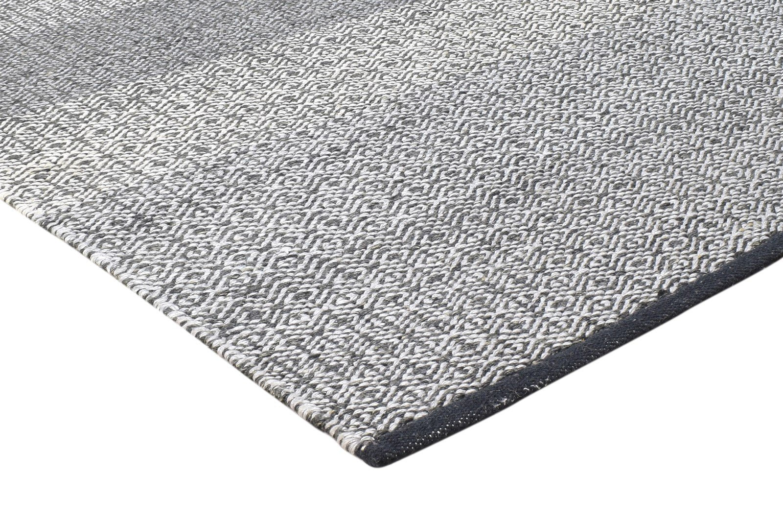 5' X 8' Rug Wool Dark Grey Modern Dhurrie Scandinavian Diamond Room Size Carpet 