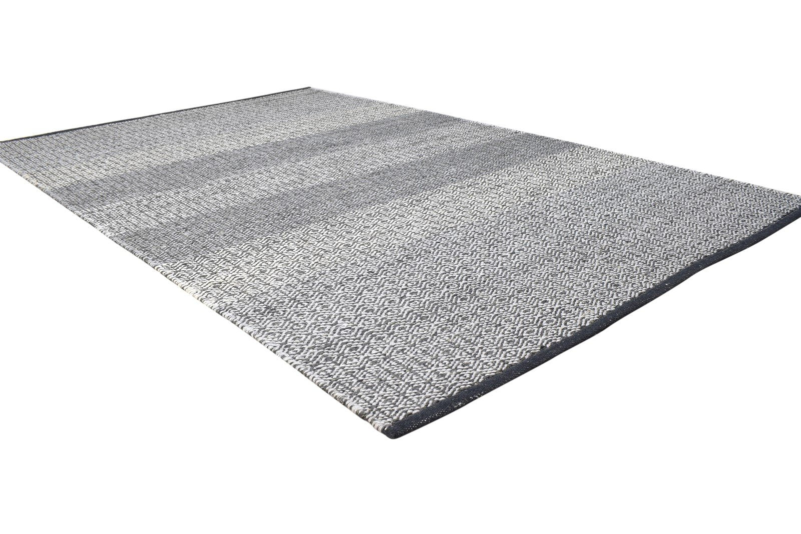 5' X 8' Rug Wool Dark Grey Modern Dhurrie Scandinavian Diamond Room Size Carpet 