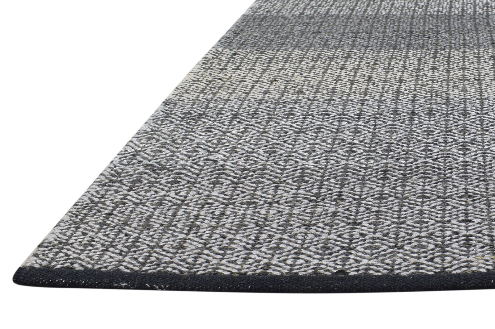 5' X 8' Rug Wool Dark Grey Modern Dhurrie Scandinavian Diamond Room Size Carpet 