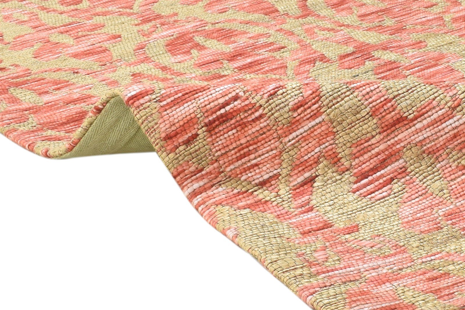 Jacquard Loom Pink Jute / Silk Rug 4X6 Modern French Damask Room Size Carpet 