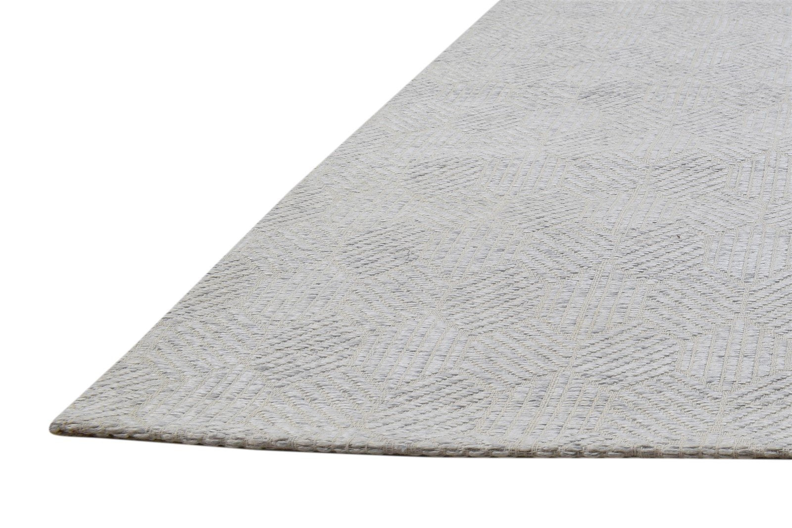 5' X 8' Rug Wool Silver Modern Dhurrie Scandinavian Geometric Room Size Carpet 