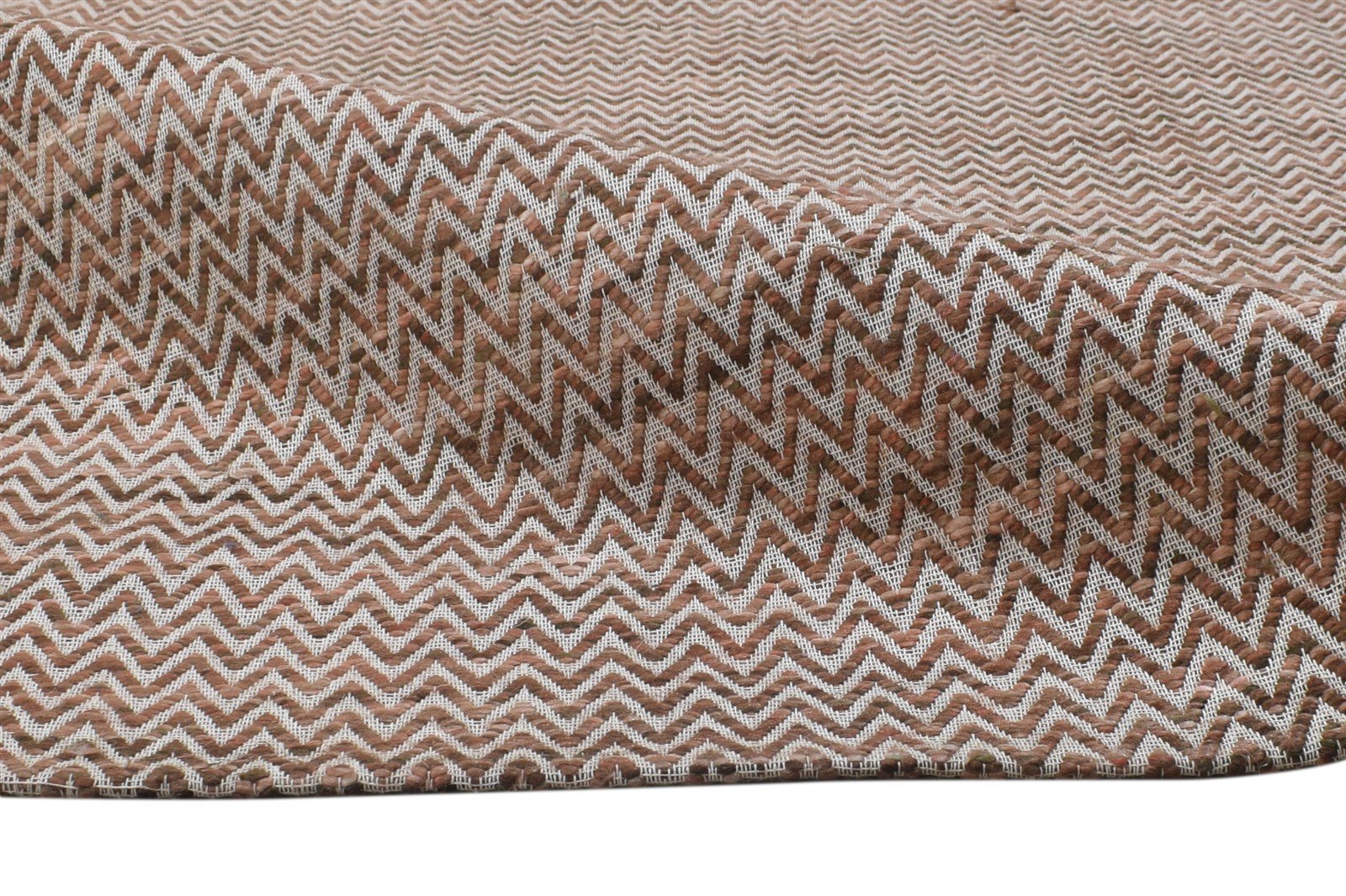 Jacquard Brown Rug 5X7 Modern Jacquard Loom Scandinavian Chevron Room Size 