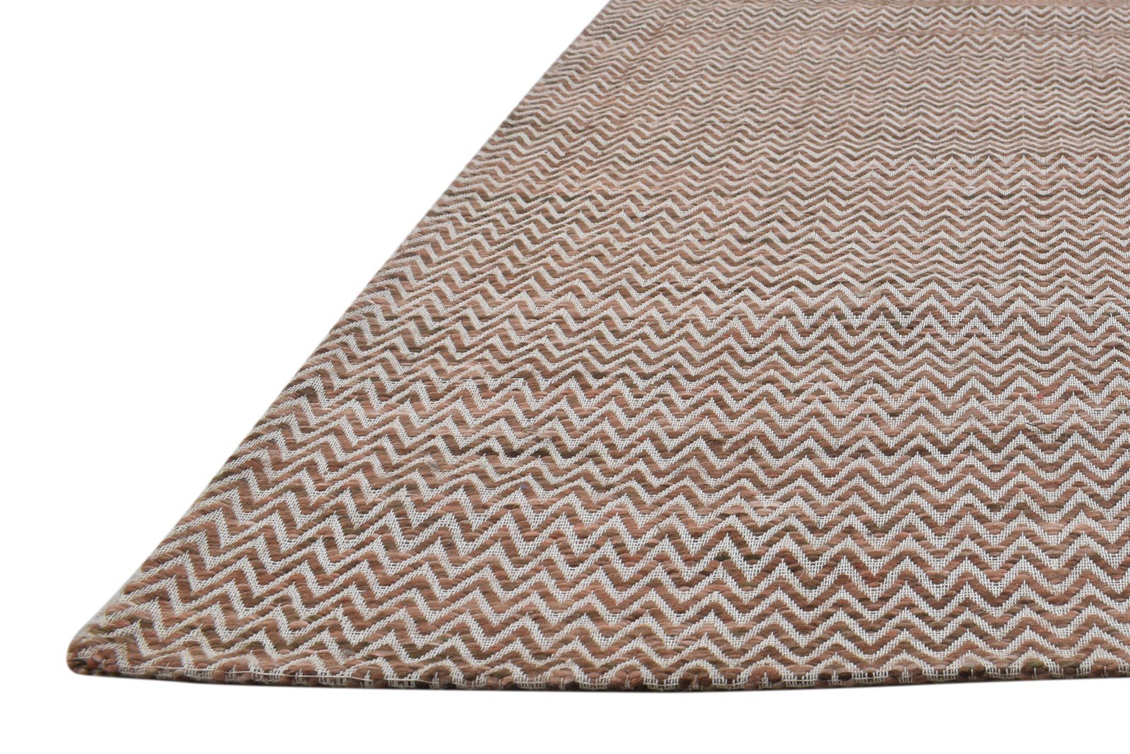 Jacquard Brown Rug 5X7 Modern Jacquard Loom Scandinavian Chevron Room Size 