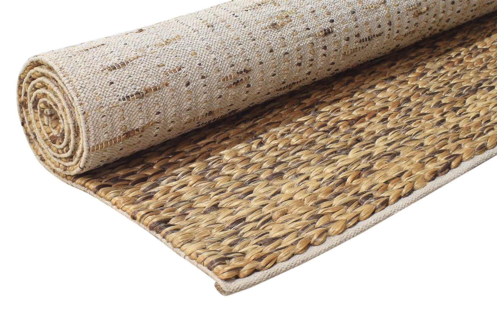 5' X 8' Rug Jute Brown Modern Braided Scandinavian Solid Room Size Carpet 