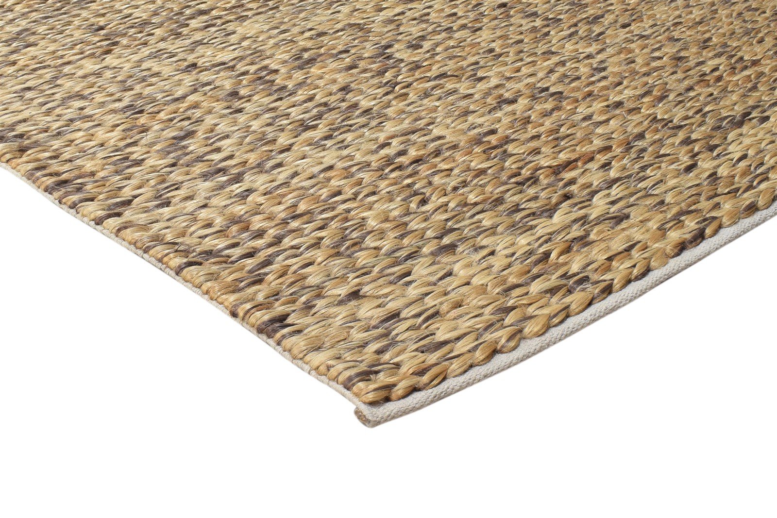 5' X 8' Rug Jute Brown Modern Braided Scandinavian Solid Room Size Carpet 