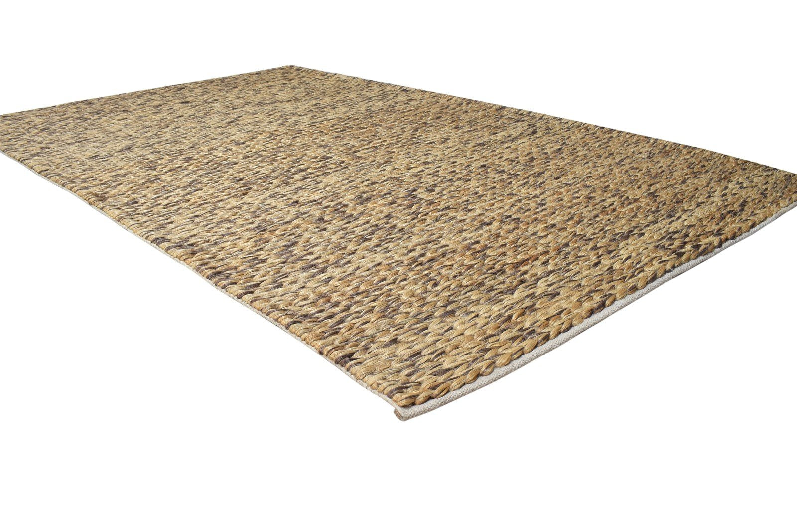 5' X 8' Rug Jute Brown Modern Braided Scandinavian Solid Room Size Carpet 