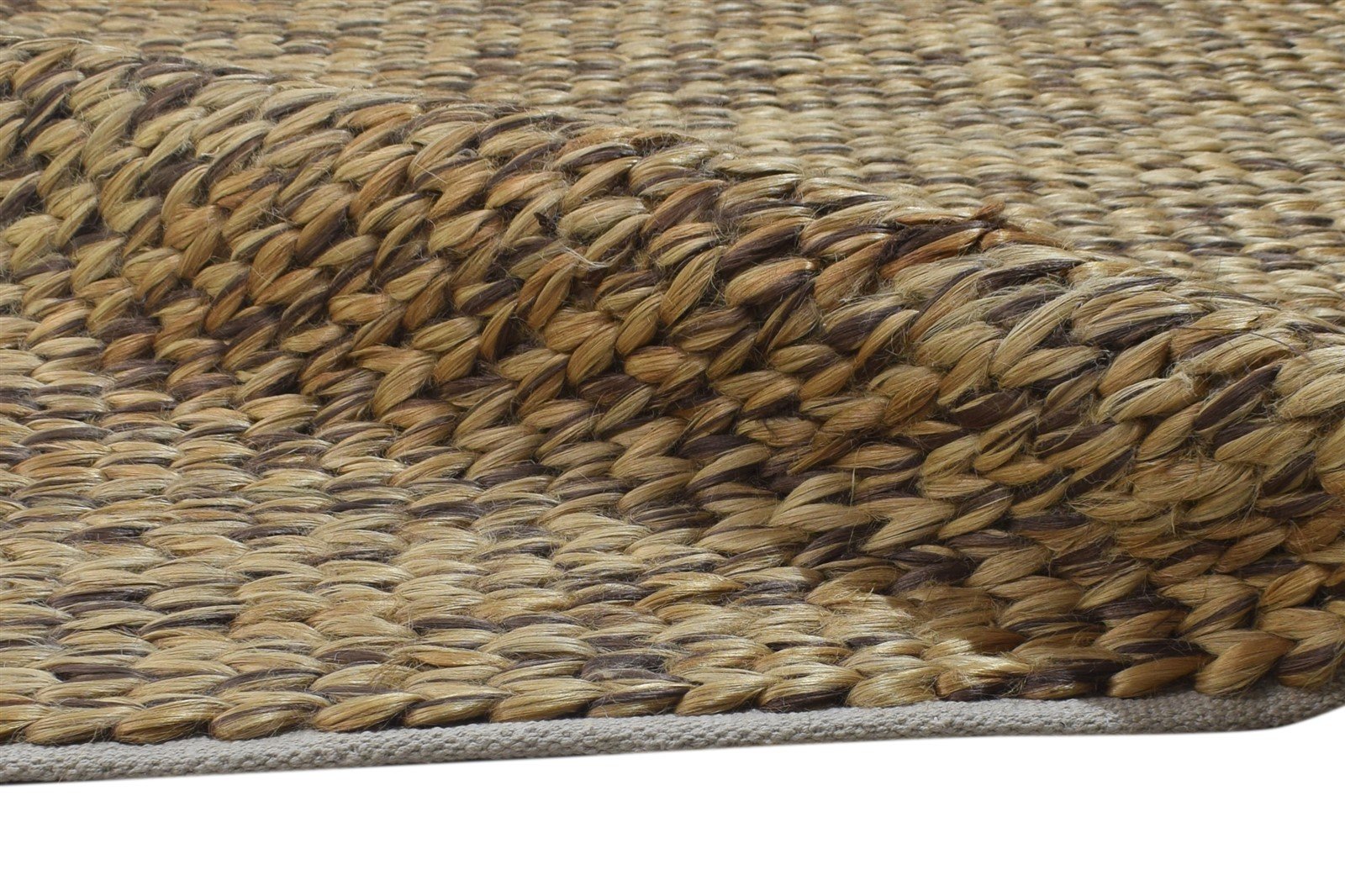 5' X 8' Rug Jute Brown Modern Braided Scandinavian Solid Room Size Carpet 