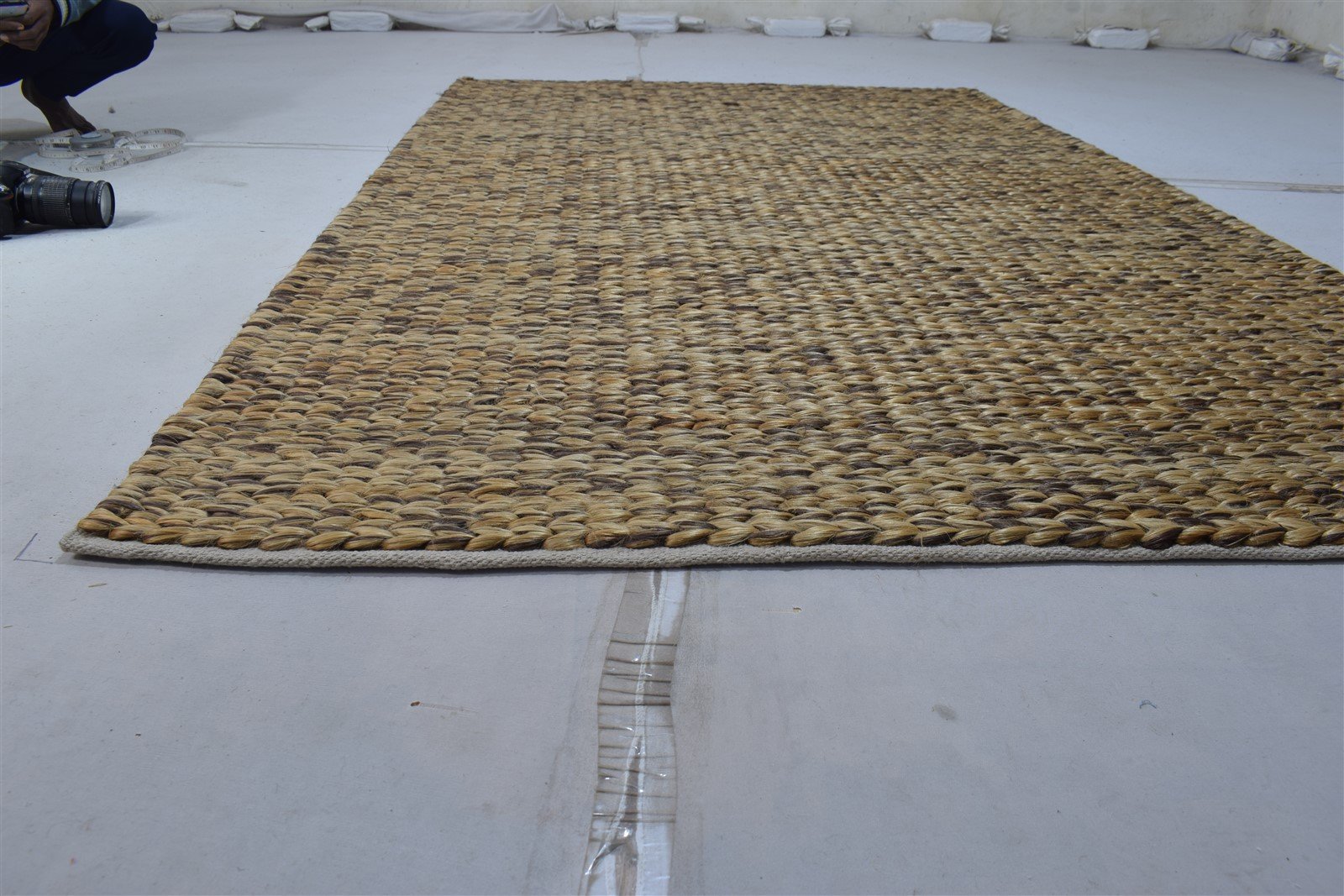 5' X 8' Rug Jute Brown Modern Braided Scandinavian Solid Room Size Carpet 