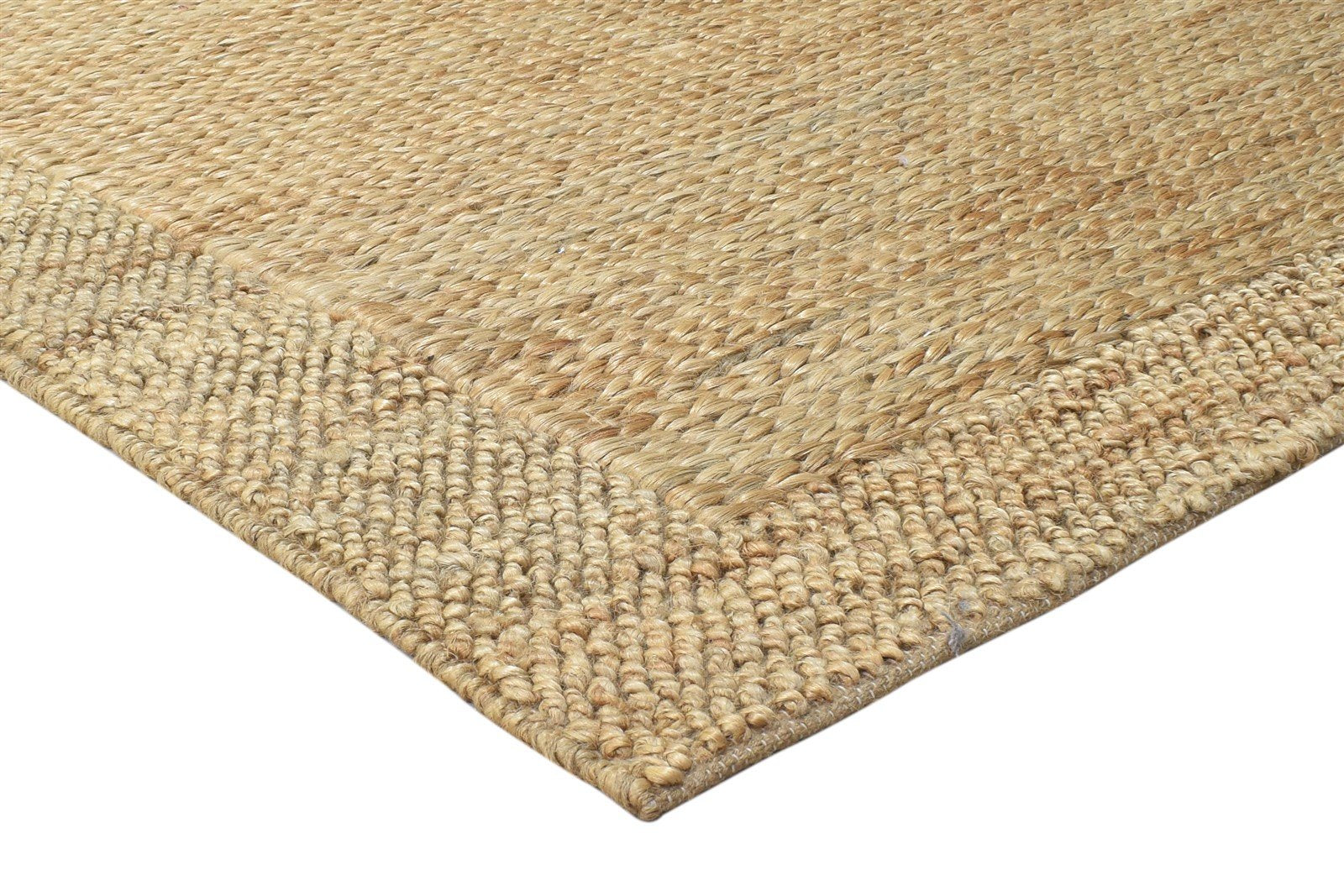 Braided Brown Jute Rug 5' X 8' Modern Scandinavian Bordered Room Size Carpet 