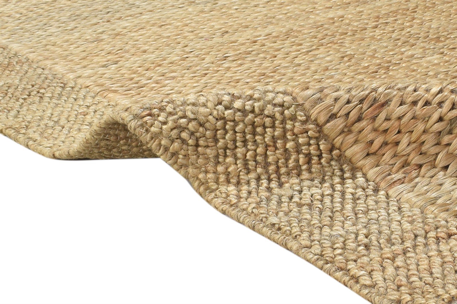 Braided Brown Jute Rug 5' X 8' Modern Scandinavian Bordered Room Size Carpet 