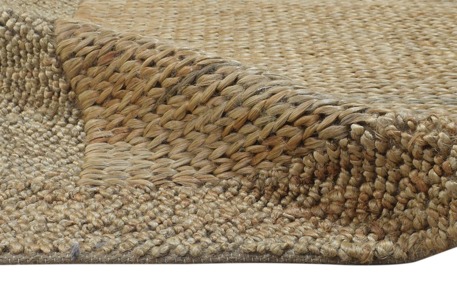 Braided Brown Jute Rug 5' X 8' Modern Scandinavian Bordered Room Size Carpet 