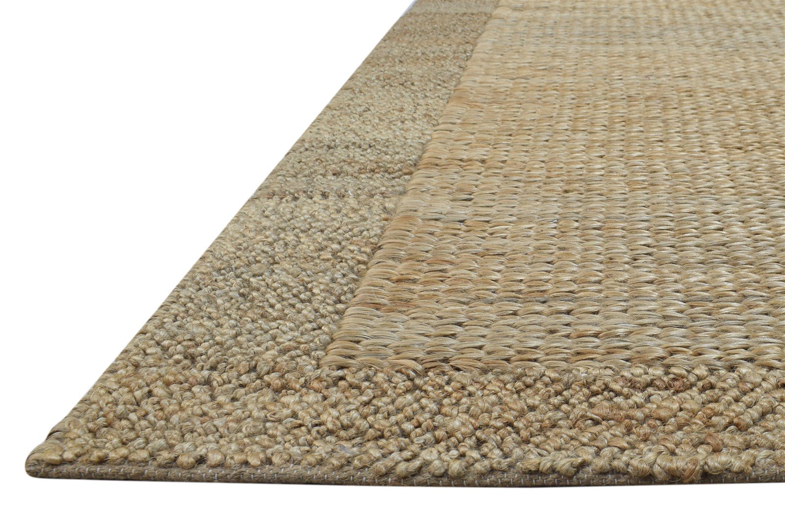 Braided Brown Jute Rug 5' X 8' Modern Scandinavian Bordered Room Size Carpet 