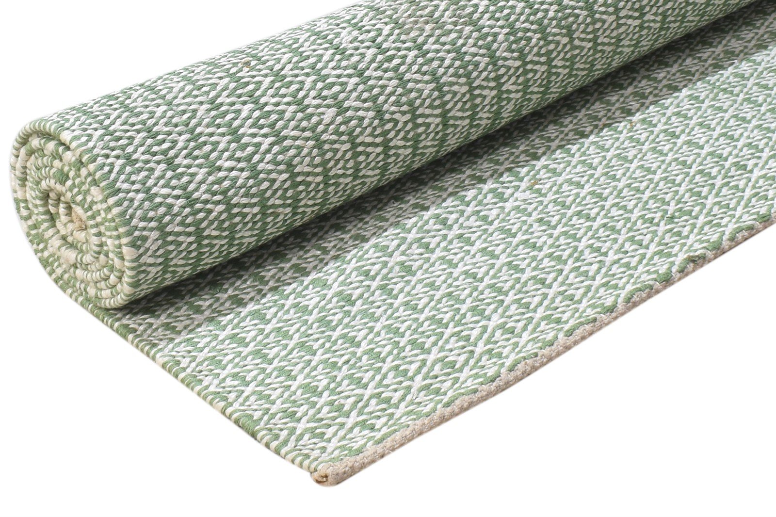 Green Wool Rug 5' X 8' Modern Dhurrie Scandinavian Trellis Room Size Carpet 