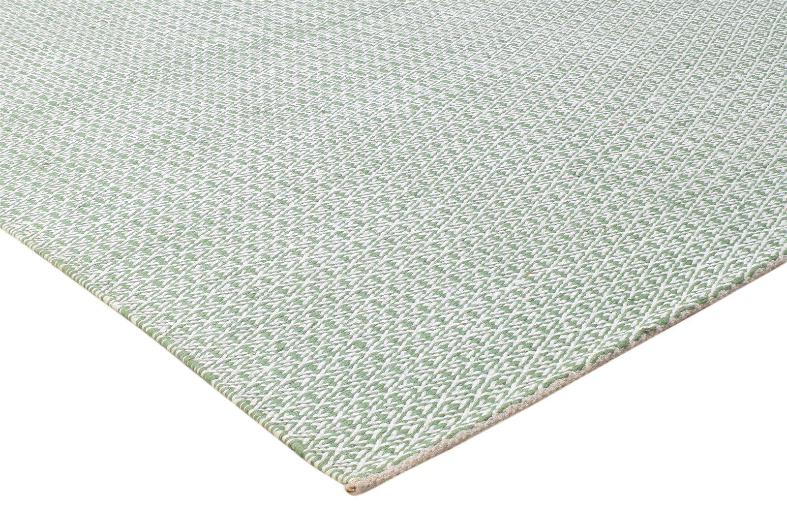 Green Wool Rug 5' X 8' Modern Dhurrie Scandinavian Trellis Room Size Carpet 