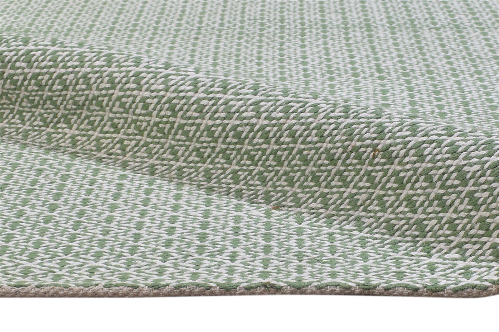 Green Wool Rug 5' X 8' Modern Dhurrie Scandinavian Trellis Room Size Carpet 