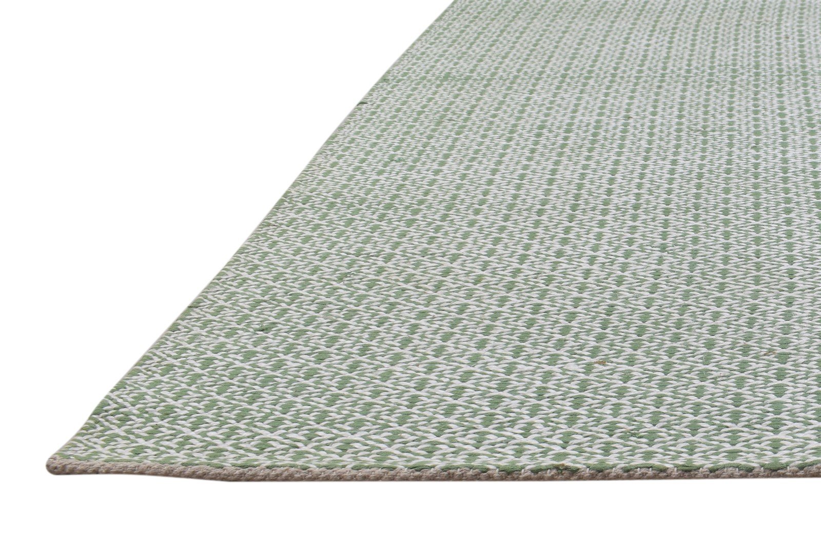 Green Wool Rug 5' X 8' Modern Dhurrie Scandinavian Trellis Room Size Carpet 