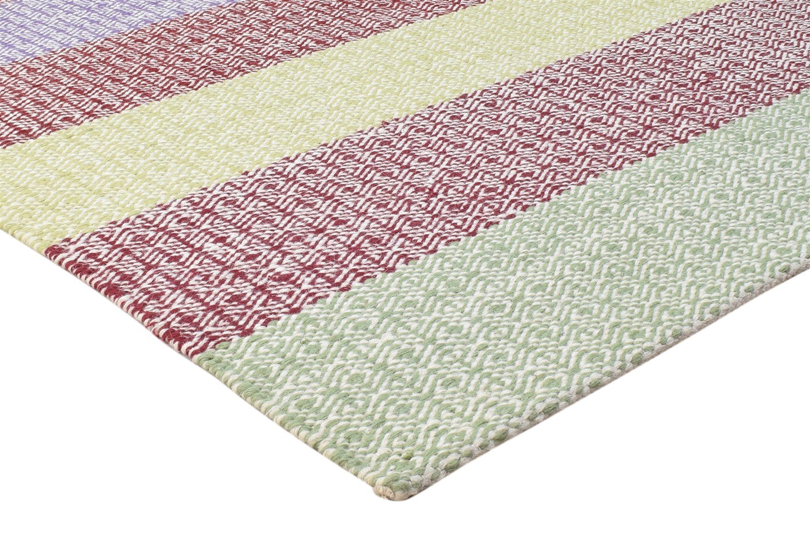 5' X 7' Rug Wool Multi Color Modern Dhurrie Bohemian Striped Room Size Carpet 