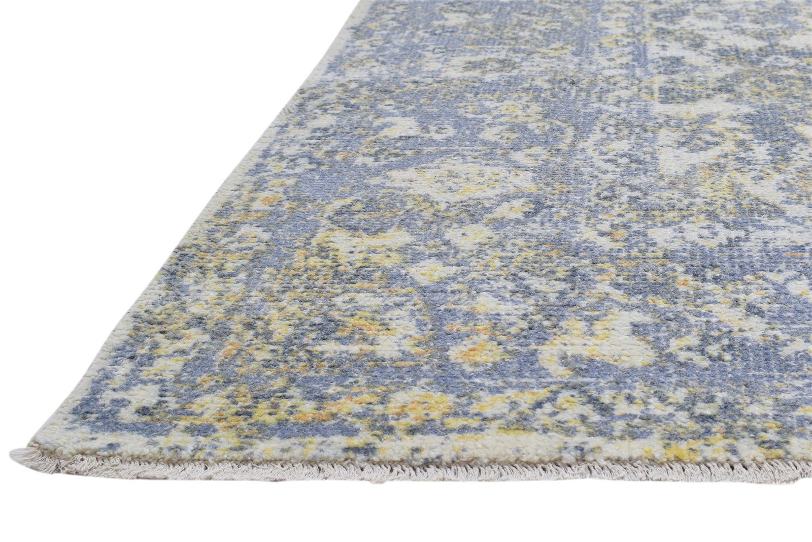 6' X 9' Rug Wool Blue Persian Hand Knotted Kazak Distressed Room Size Carpet