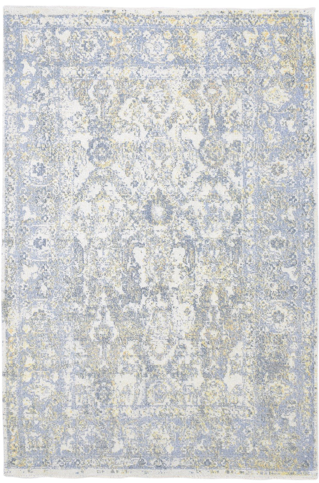 6' X 9' Rug Wool Blue Persian Hand Knotted Kazak Distressed Room Size Carpet