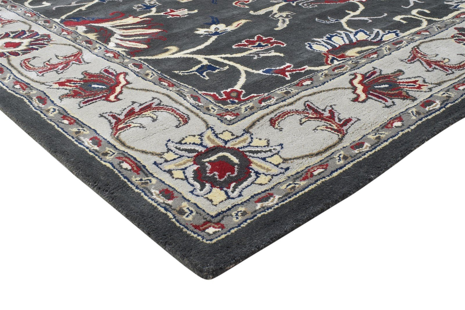 8' X 10' Rug Wool Charcoal Persian Hand Tufted Oushak Oriental Large Carpet 