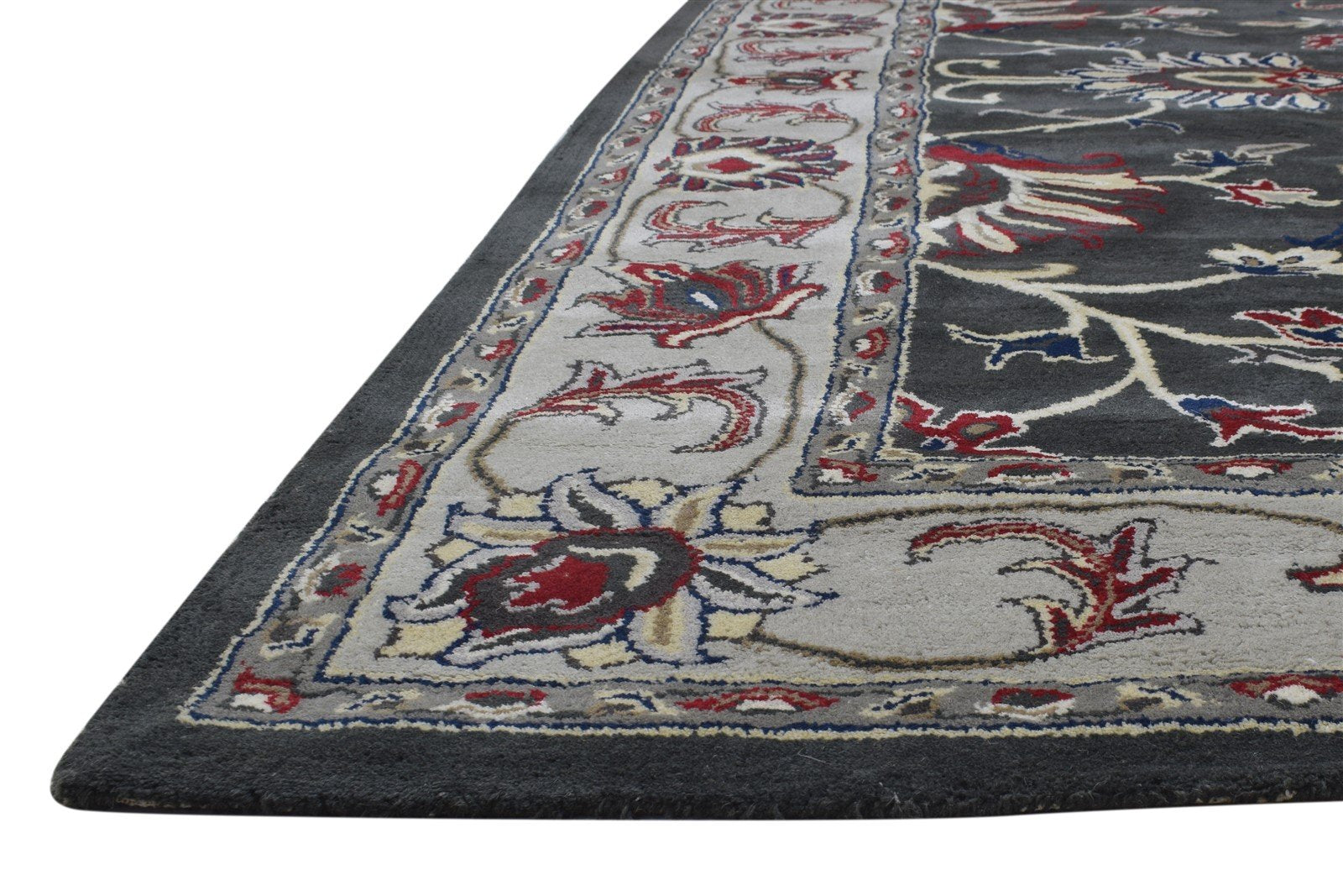 8' X 10' Rug Wool Charcoal Persian Hand Tufted Oushak Oriental Large Carpet 