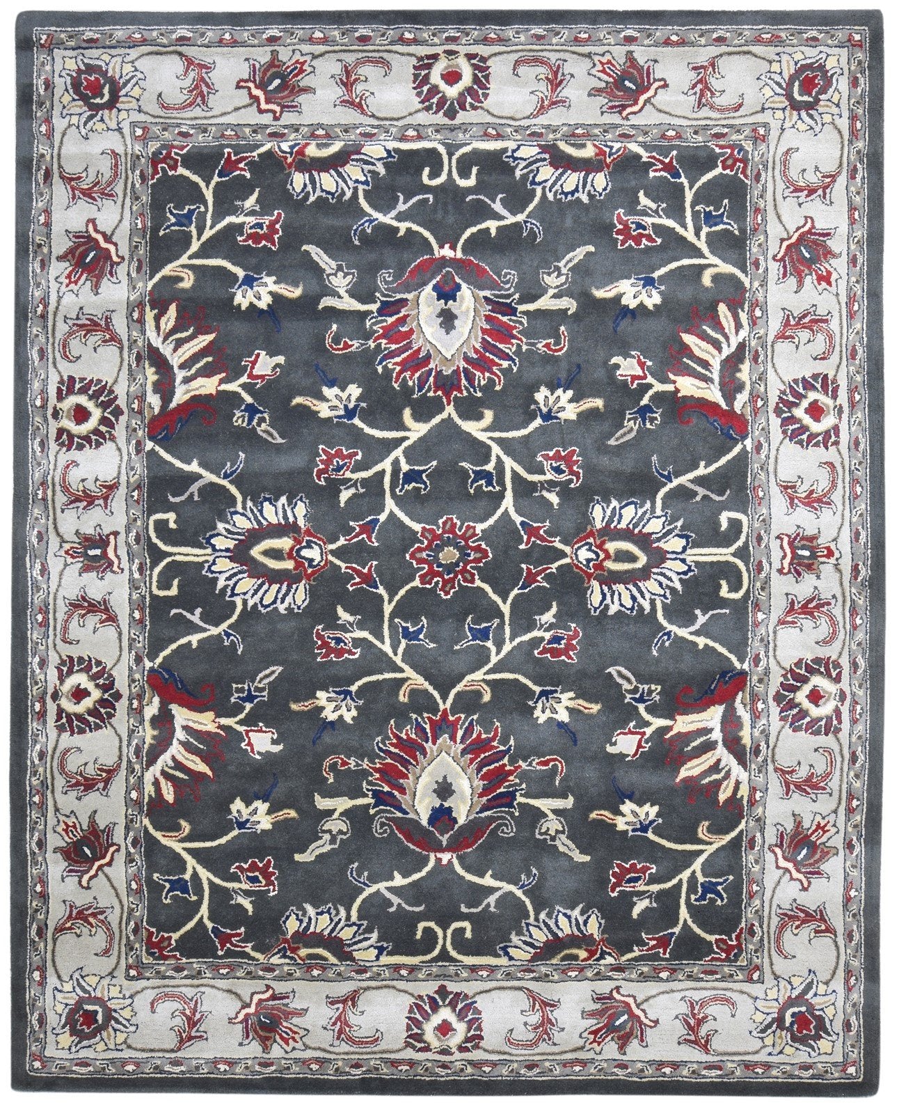 8' X 10' Rug Wool Charcoal Persian Hand Tufted Oushak Oriental Large Carpet 