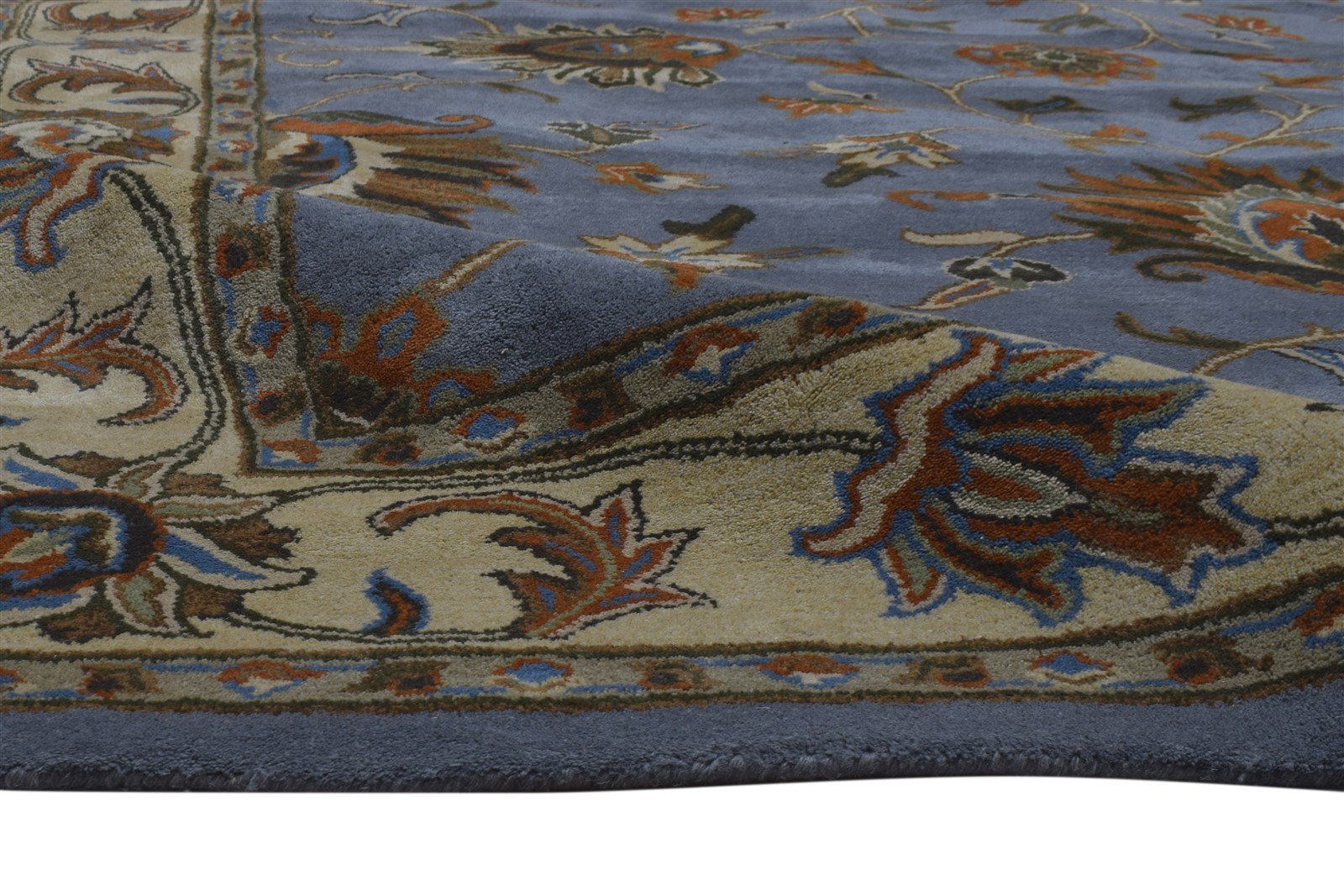 Hand Tufted Blue Wool Rug 8' X 10' Persian Oushak Oriental Large Carpet 