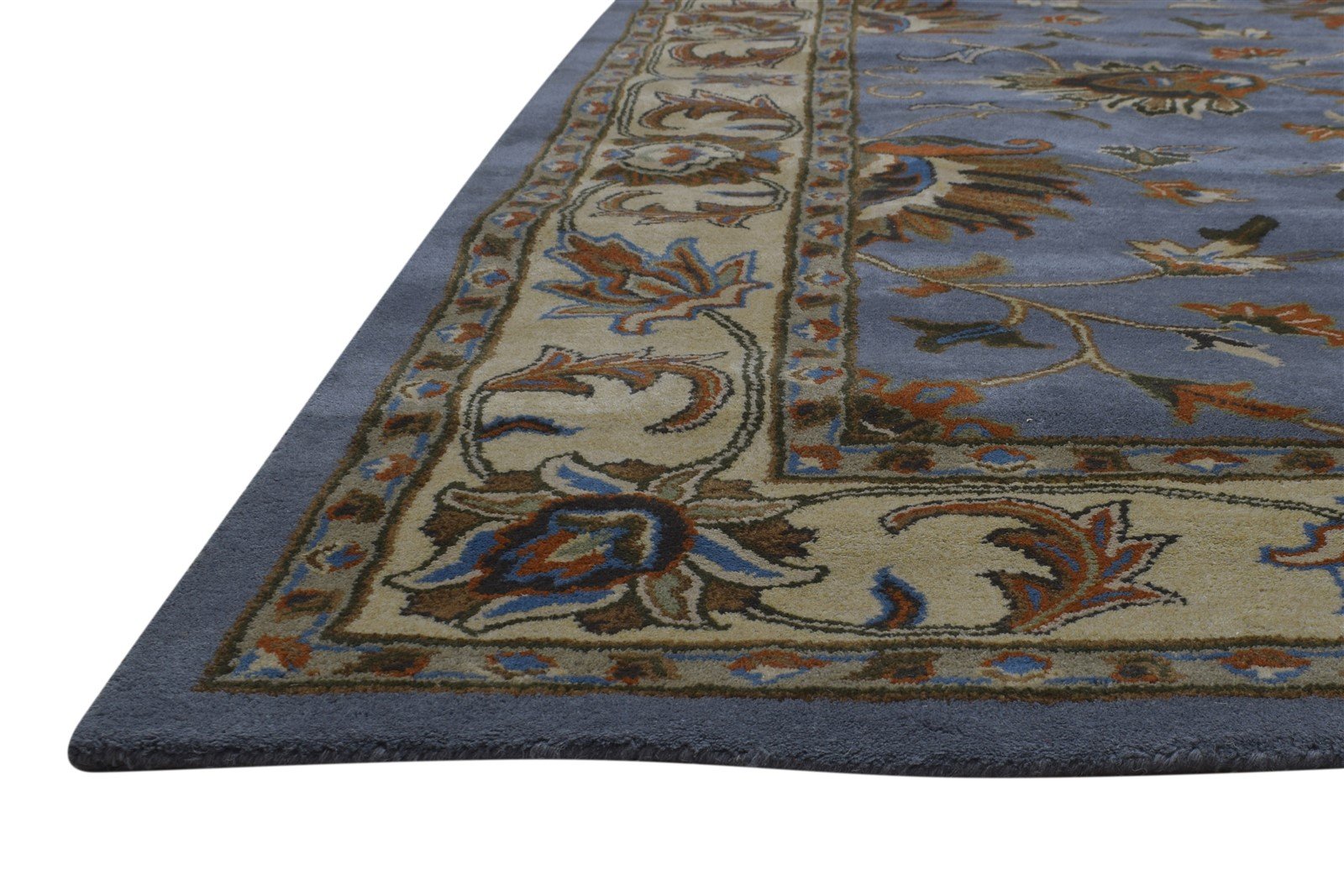 Hand Tufted Blue Wool Rug 8' X 10' Persian Oushak Oriental Large Carpet 