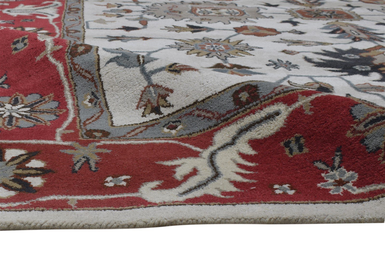 Ivory Wool Rug 8' X 10' Persian Hand Tufted Oushak Oriental Large Carpet 