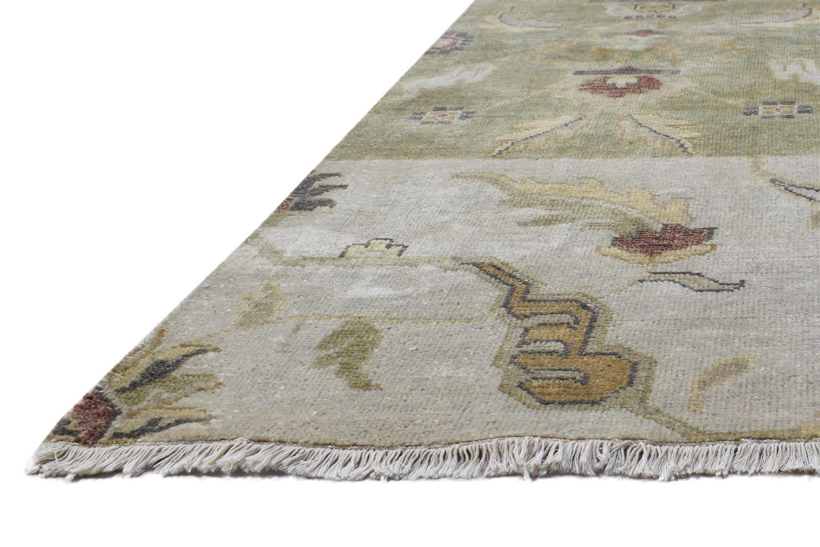 Sage Wool Rug 8' X 10' Persian Hand Knotted Kashan Oriental Large Carpet  Area Rug 