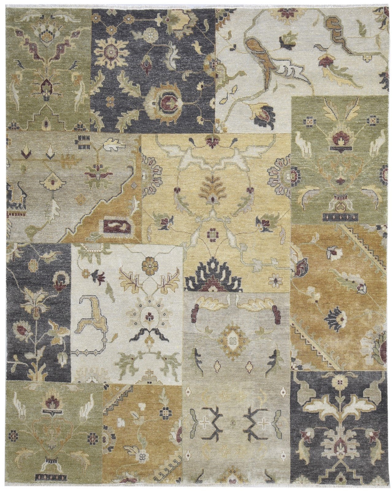 Sage Wool Rug 8' X 10' Persian Hand Knotted Kashan Oriental Large Carpet  Area Rug 