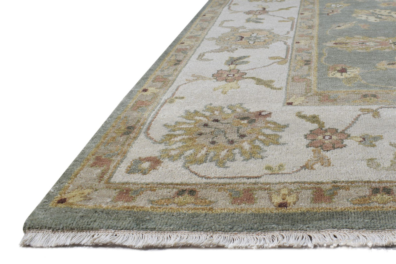 Wool Dark Grey Rug 8' X 10' Persian Hand Knotted Oushak Oriental Large Carpet 