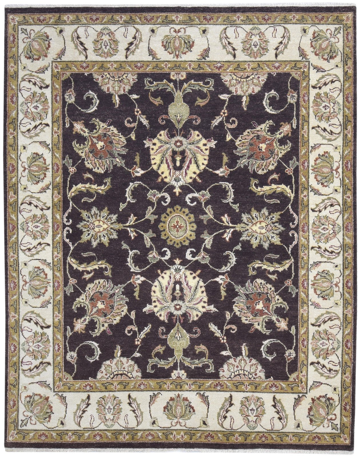 Hand Knotted Brown Wool Rug 8' X 10' Persian Oushak Oriental Large Carpet  Area Rug 