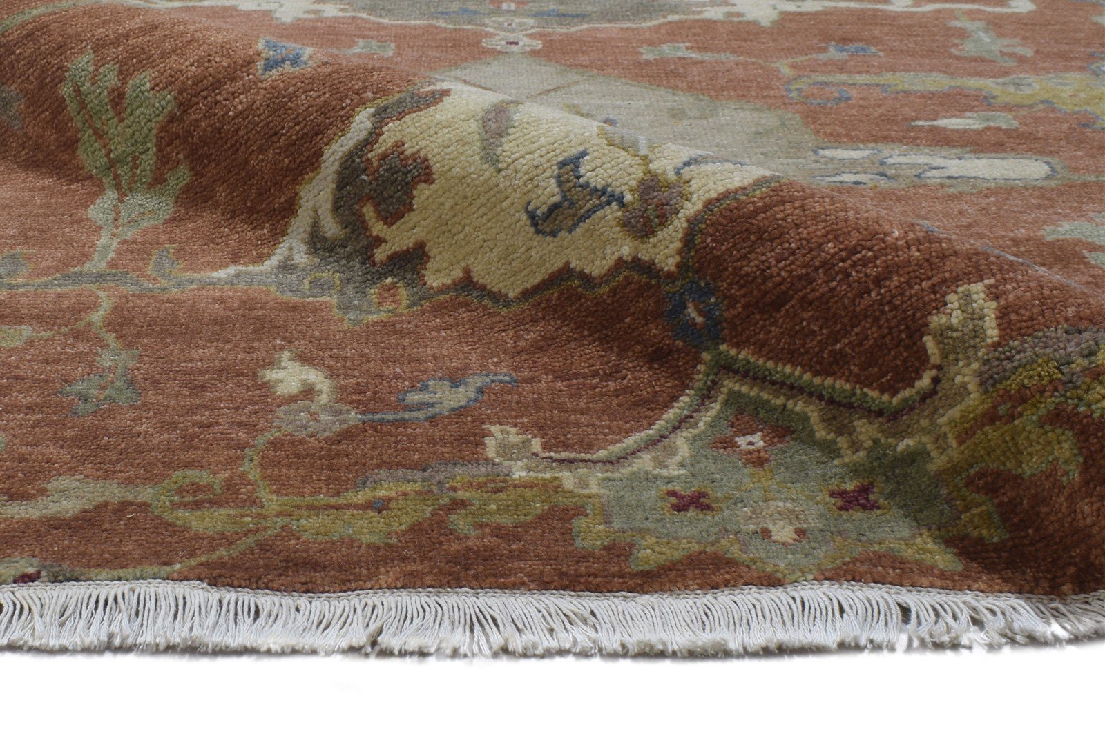 Rust Wool Rug 8' X 9' Persian Hand Knotted Serapi Oriental Large Carpet 