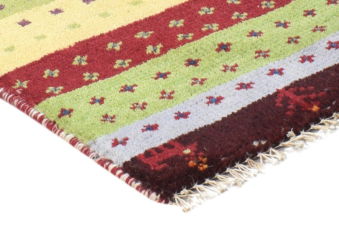 100% Wool Multi Color Rug 1X2 Tribal Hand Knotted Gabbeh Southwestern Small 