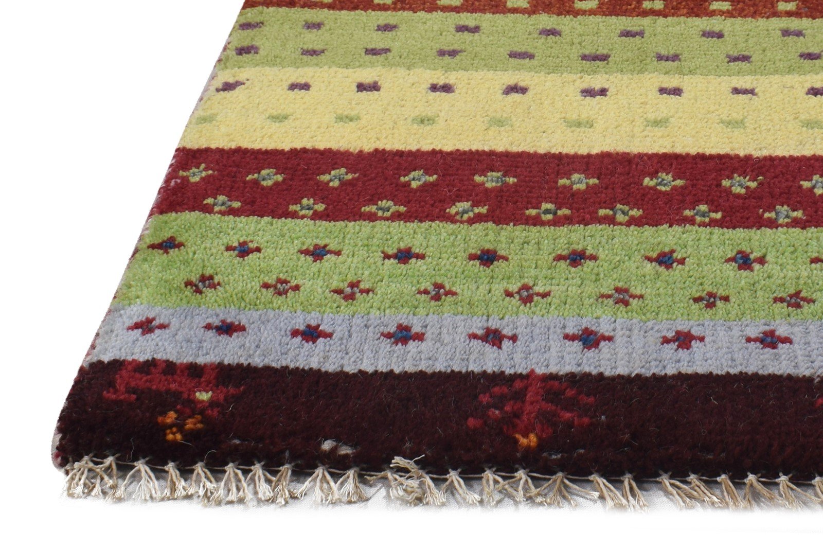 100% Wool Multi Color Rug 1X2 Tribal Hand Knotted Gabbeh Southwestern Small 