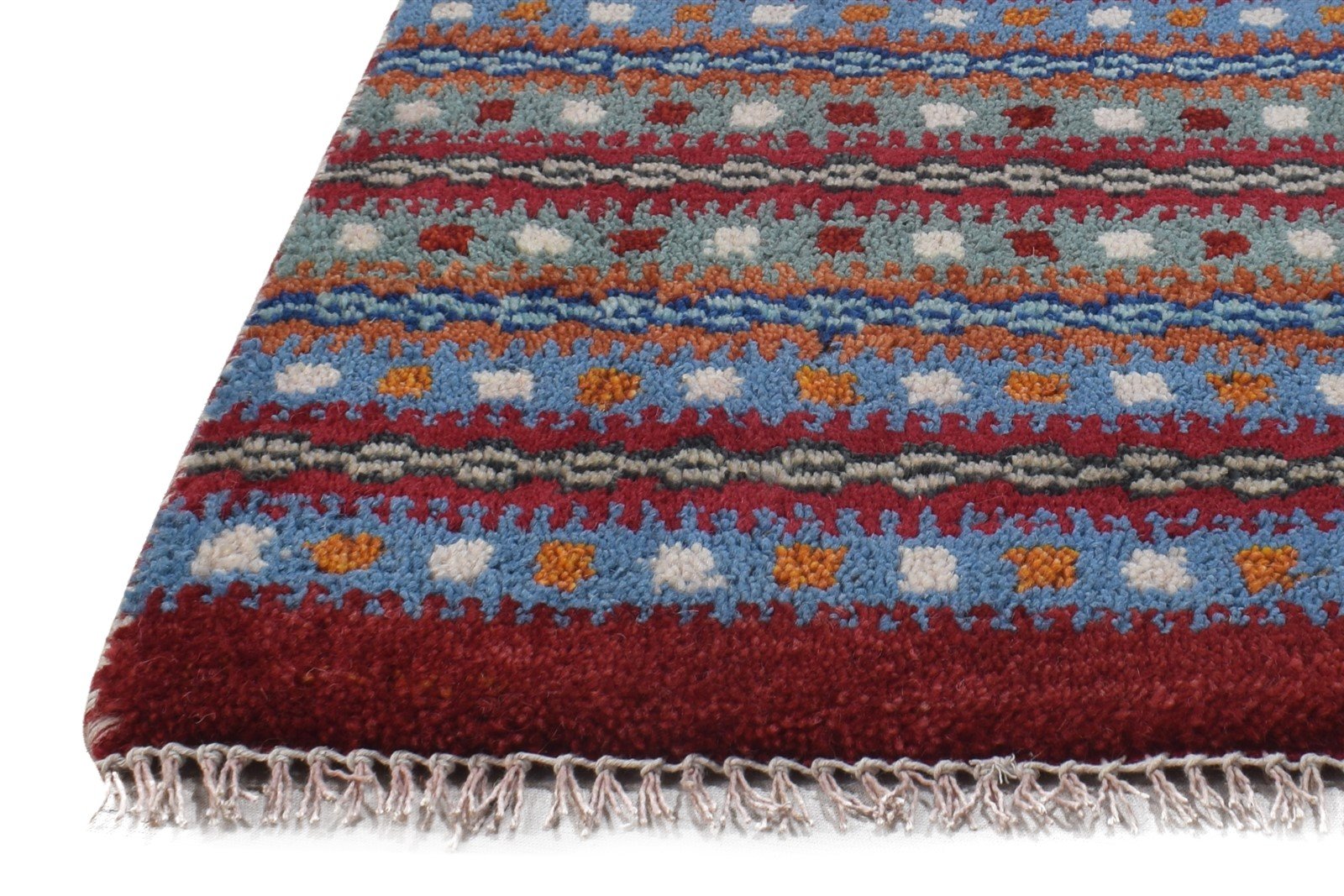 100% Wool Red Rug 1' X 2' Tribal Hand Knotted Gabbeh Southwestern Small Carpet 