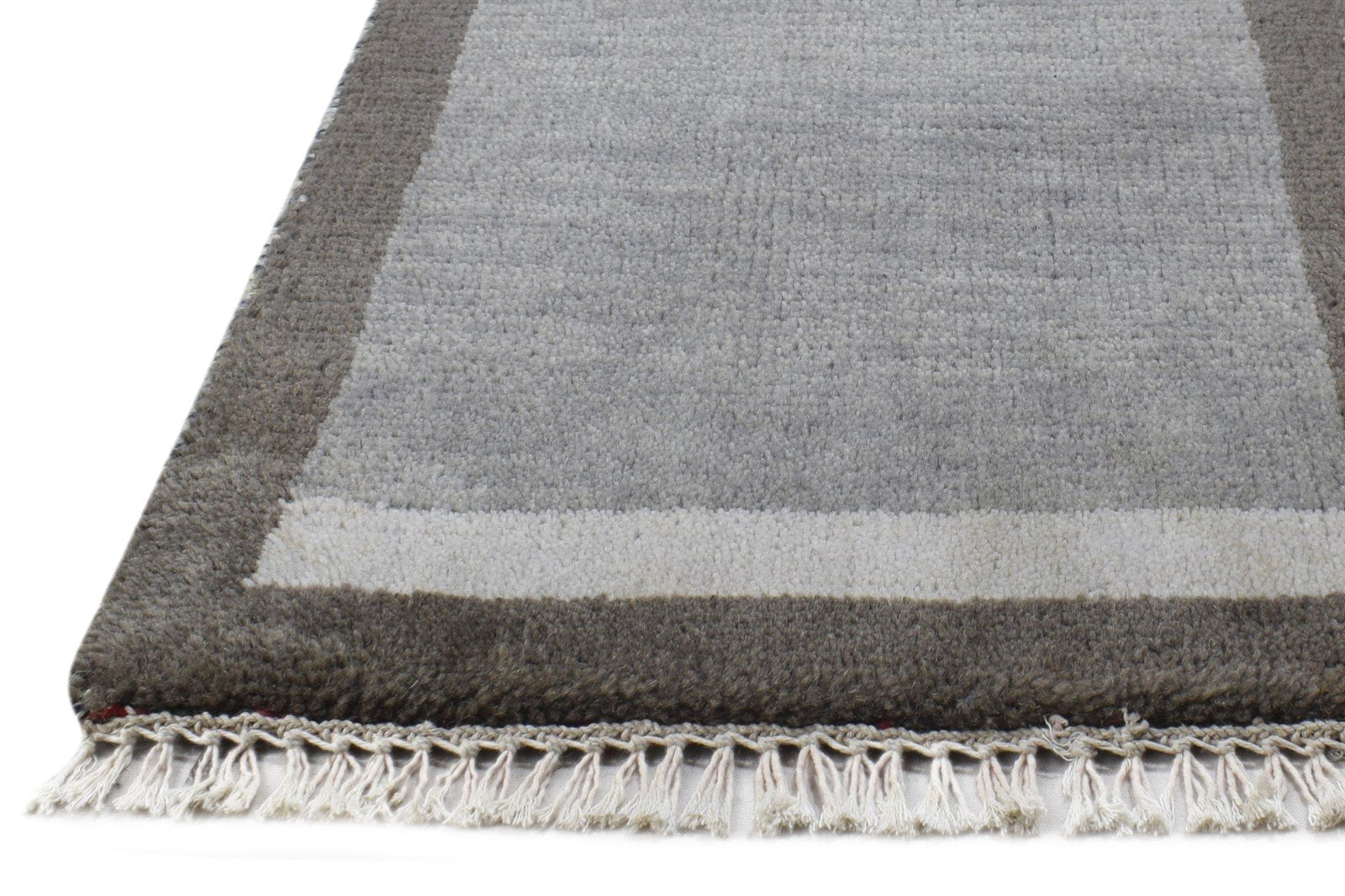 100% Wool Grey Rug 1' X 2' Tribal Hand Knotted Gabbeh Southwestern Small Carpet 