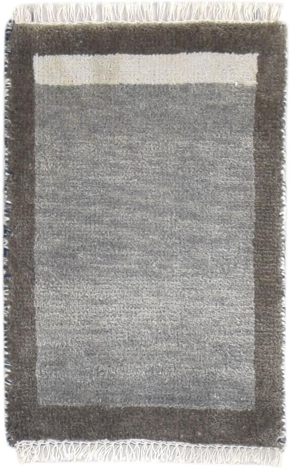 100% Wool Grey Rug 1' X 2' Tribal Hand Knotted Gabbeh Southwestern Small Carpet 